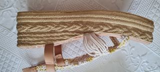 Sandalias Mustang cuña rafia verano beige/amarillo