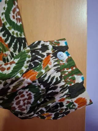 Vestido suelto estampado manga larga