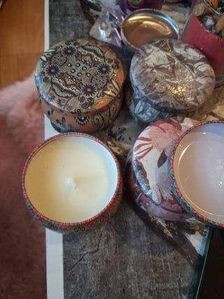 Set di 4 candele decorative metalliche