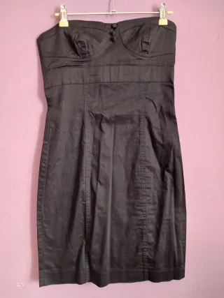 Vestido H&M Negro Tubo sin Tirantes