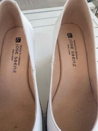 Cuñas JOSE SAENZ Piel Blanca Esparto Plateado