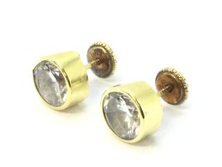 Pendientes Oro Blanco y Circonita