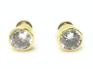 Pendientes Oro Blanco y Circonita