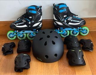 Patines T34-37 con protecciones y casco