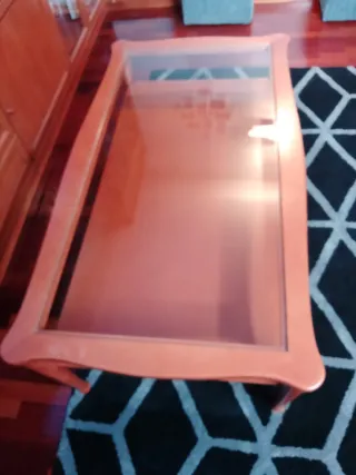 Mesa de centro madera y cristal