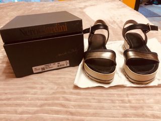 Sandali Nero Giardini Nero/Oro