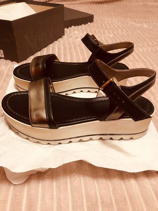 Sandali Nero Giardini Nero/Oro