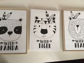 3 Lienzos Infantiles Decorativos de 40x30 cms. 