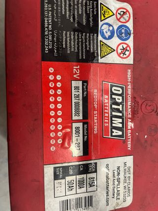 Batería Optima Red Top 815A