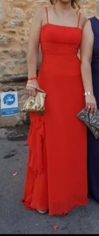 Vestido fiesta rojo tirantes M