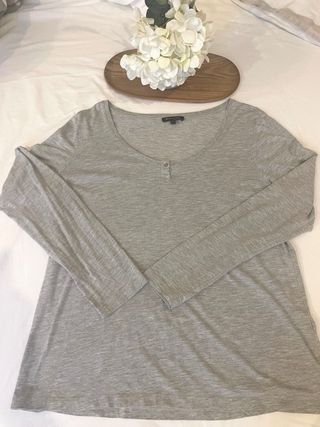 Camiseta gris Massimo Dutti manga larga