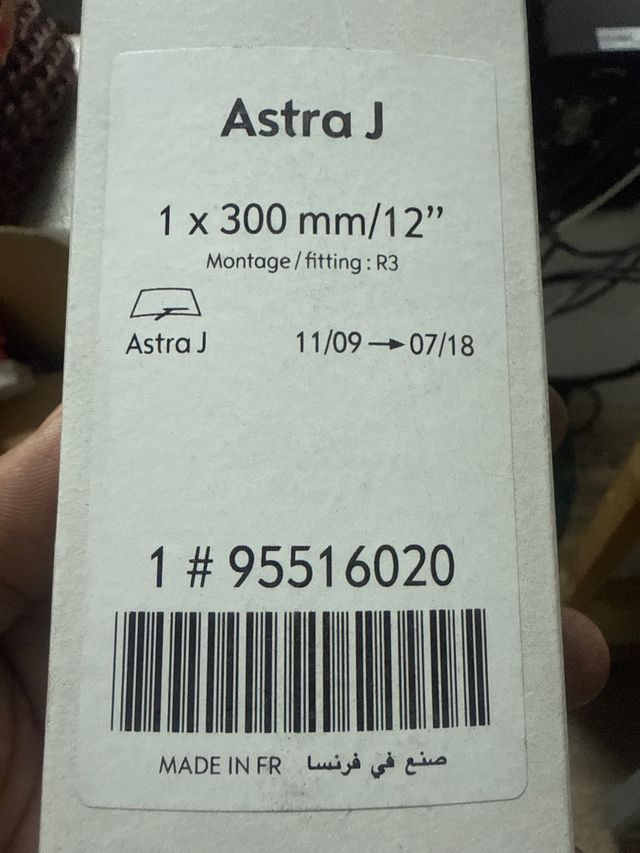 Escobilla Limpiaparabrisas Trasera Astra J