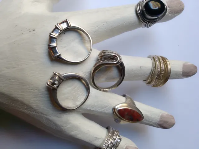 Lote Anillos Plata Varios Diseños