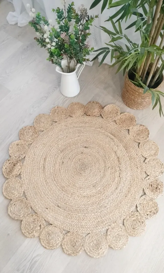 Tapete Redondo de Juta Natural