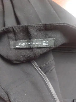 Pantalón Zara Mujer Viscosa Talla M Pata Ancha