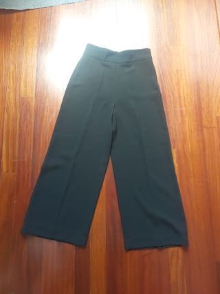 Pantalón Zara Mujer Viscosa Talla M Pata Ancha