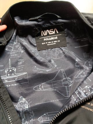 Chaqueta Bomber NASA Negra