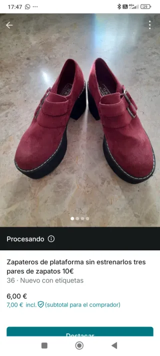 Zapatos de plataforma azul marino y burdeos