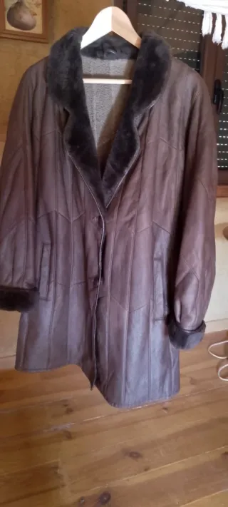 Chaqueta Piel Auténtica Mujer Marrón