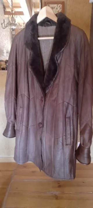 Chaqueta Piel Auténtica Mujer Marrón
