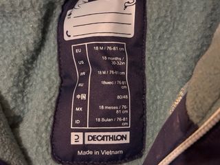 Mono de nieve Wedze azul (18 meses)