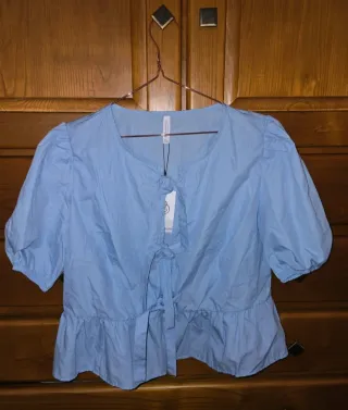 Camisa azul Stradivarius manga corta