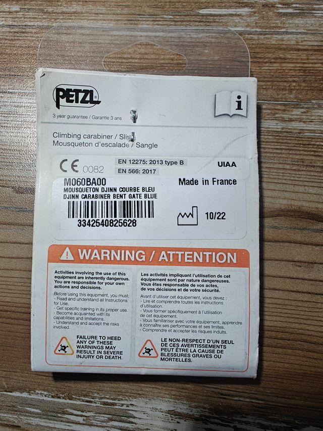 Mosquetones Petzl DJINN Azul