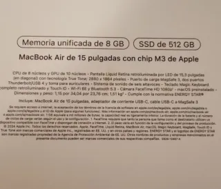 MacBook Air 15 M3 8GB 512GB