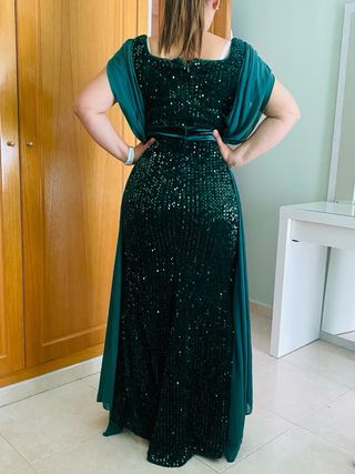 Vestido de fiesta lentejuelas verde