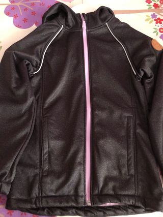 Chaqueta niña nieve negra y rosa