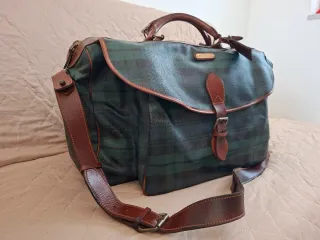 Borsone Ralph Lauren tartan pelle e cuoio lusso 