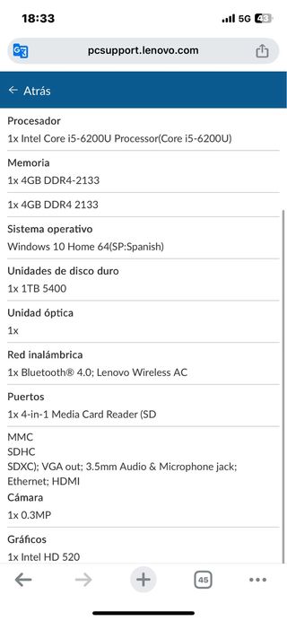 Ordenador portátil Lenovo Ideapad 310 