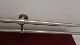 Doble Barra Cortinas Metal Plata