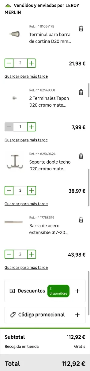 Doble Barra Cortinas Metal Plata