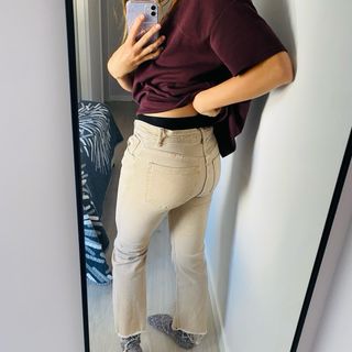 Pantalones beige mujer