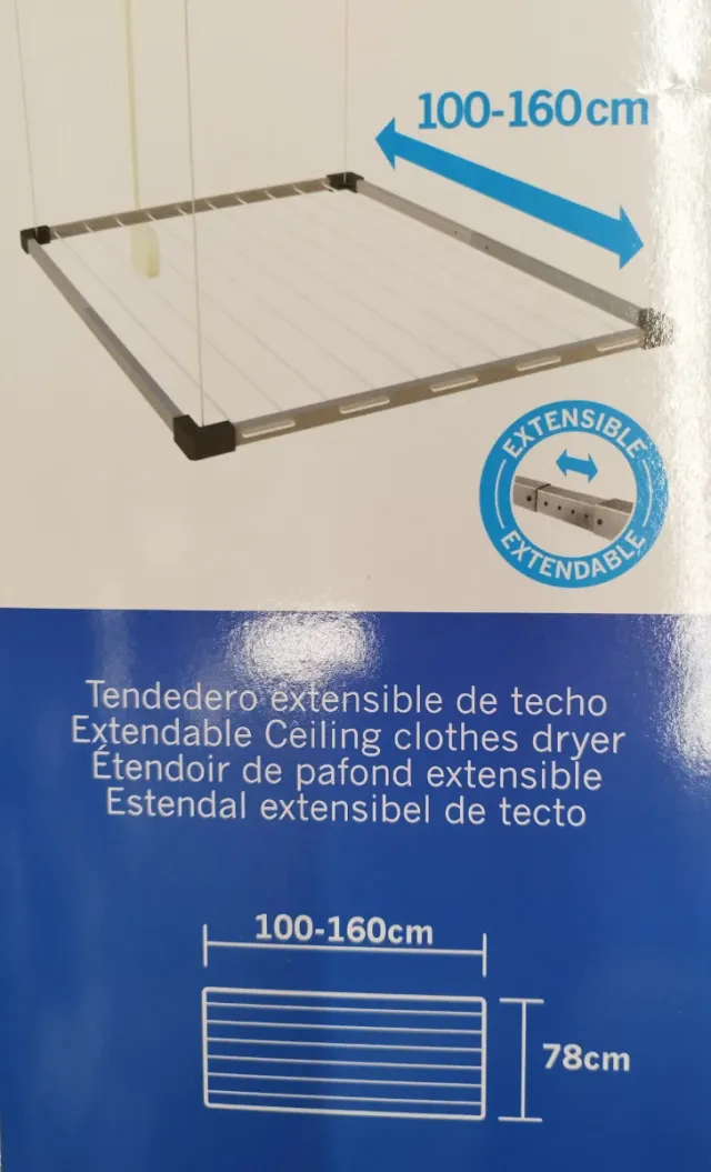 Tendedero Techo Extensible 100-160cm NUEVO!!!