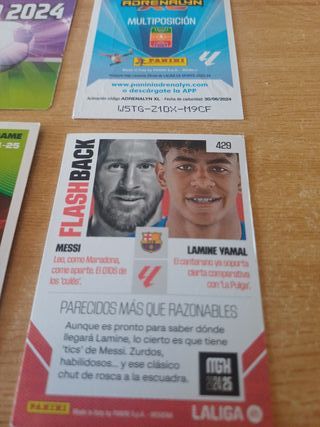 Cromos Fútbol Messi y Lamine Yamal