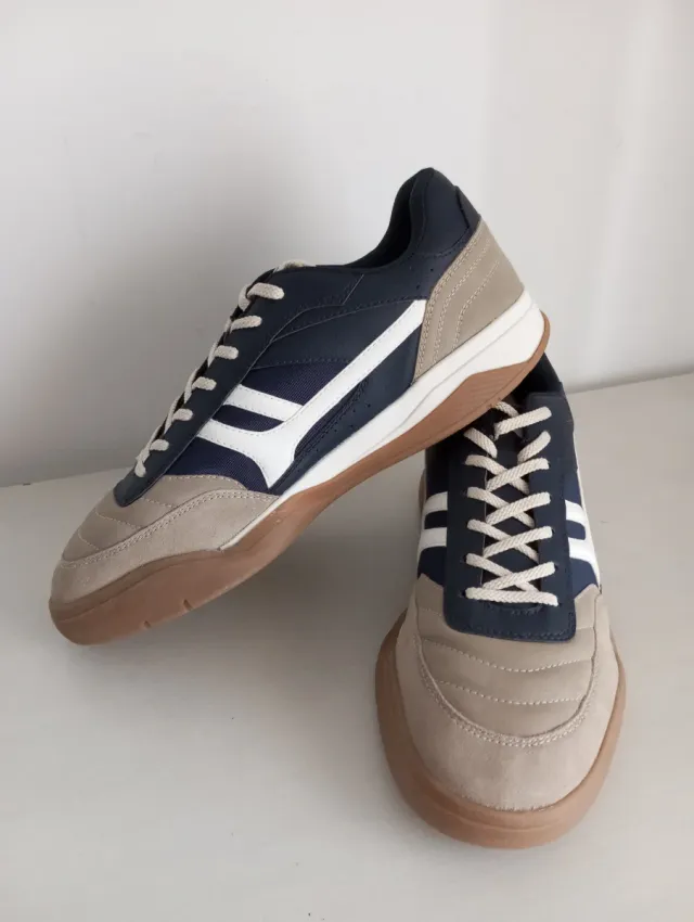 Zapatillas Pull&Bear Hombre Azul y Beige