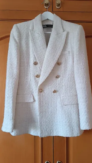 Americana Zara Blanca Mujer