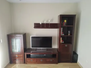 Muebles de salón madera y cristal