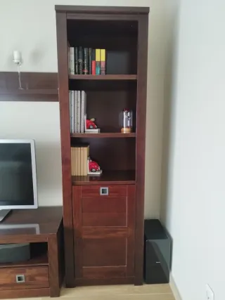 Muebles de salón madera y cristal