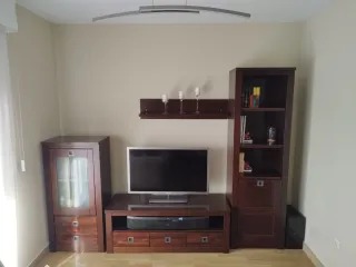 Muebles de salón madera y cristal