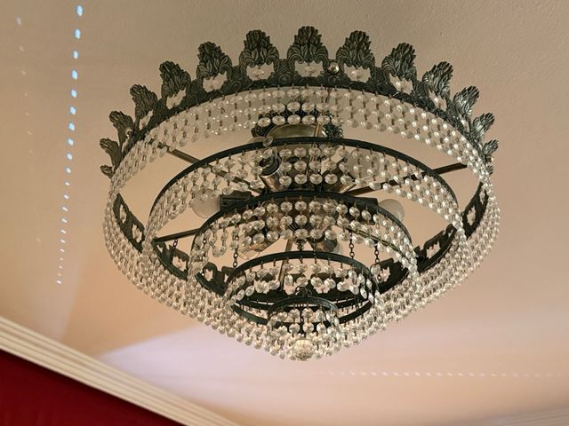 Lámpara de techo de cristal y metal