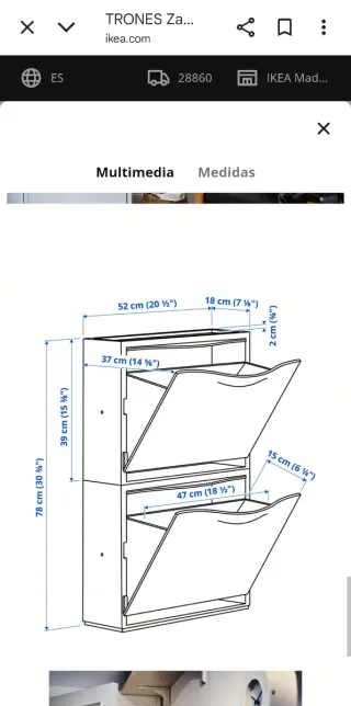 Scaffale per scarpiera IKEA Trones bianco