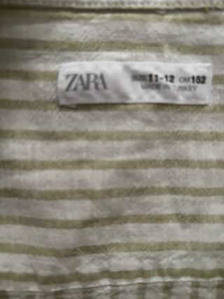 Camisa Zara Rayas Beige Talla M