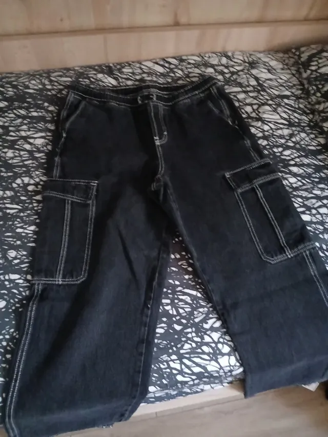 Jeans uomo nero  gamba morbida