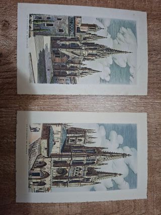 2 Postales: Catedrales Burgos y Barcelona Del 1953