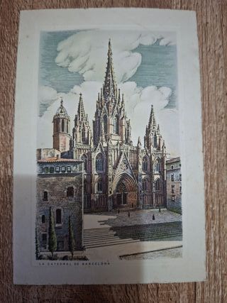 2 Postales: Catedrales Burgos y Barcelona Del 1953
