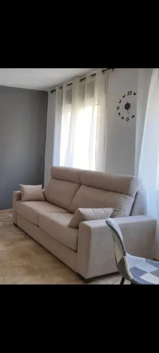 Sofá Cama Beige Tela