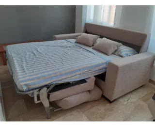 Sofá Cama Beige Tela